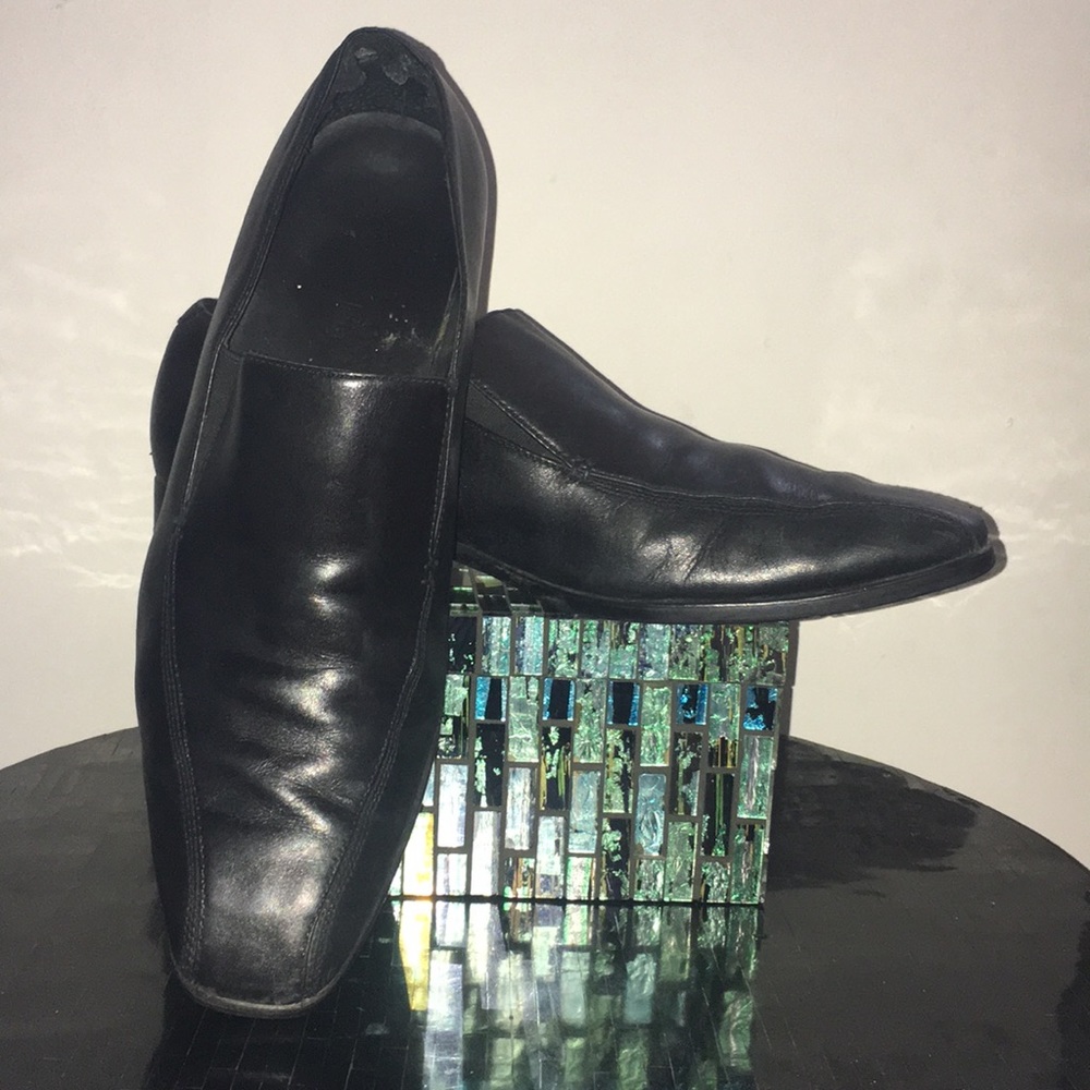 Calvin Klein Men’s Black Leather Slip-on Shoes 10M